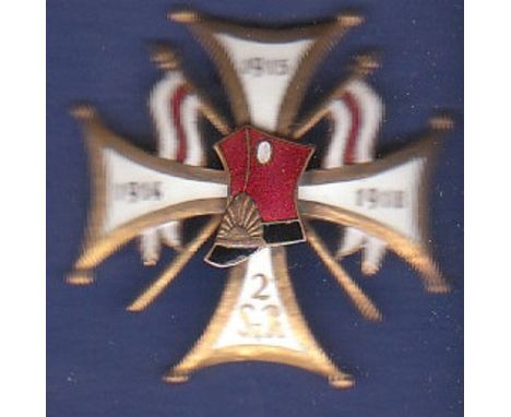 WW2 Polish 2nd Chasseurs Cavalry Regiment Enamel & Metal Breast Badge.