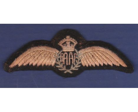 WWII RAAF Pilots wing commanders cloth patch.