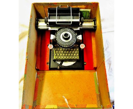 Junior Typewriter U.S.A. By D.P.Patente (boxed), c1933. Made in Germany. Superb condition.