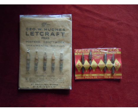 A Mixed Collection of Pen Nibs/Boxes - D. Leonart and co, ball pointed pens, C. Brandaver and Co, best rundshrift pens, R. Es