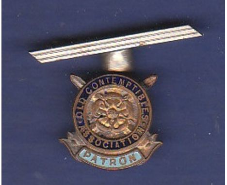Patron Of The Old Contemptible association lapel badge. (Brass and enamel) Scarce.