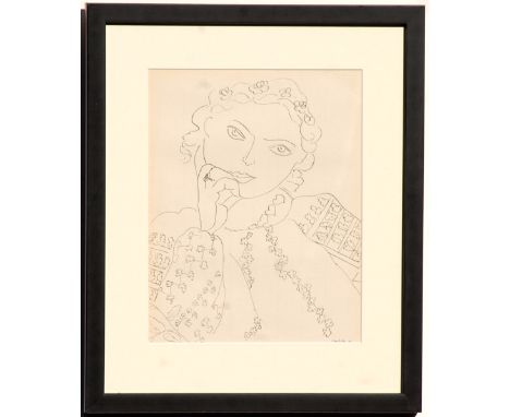 HENRI MATISSE, 'Portrait', heliogravure, printed by Praeger Frères, signed in the plate, 32.5cm x 26cm, framed and glazed.(Su