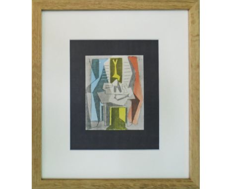 PABLO PICASSO, 'Table at Window- a Cubist Study', 1946 lithograph and pochoir, edition of 500, 21cm x 16cm, framed and glazed