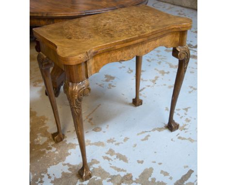 CARD TABLE, mid 20th century George I style burr walnut, with green baize playing surface, 74cm H x 76cm W x 42cm D. (with fa