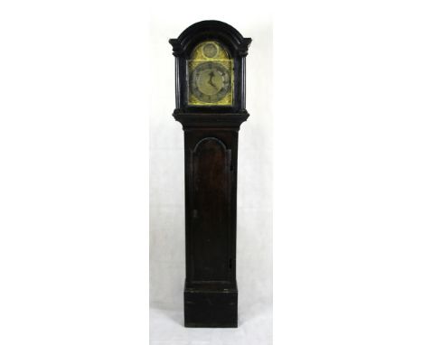 An 18th century longcase clock: 
James Boultwood, Matching Green 
the brass arched inscribed dial with Roman chapter ring and