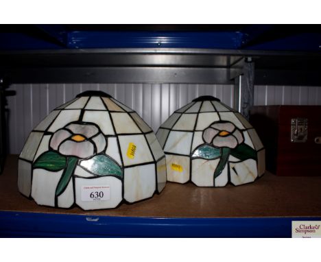 Two Tiffany style lamp shades