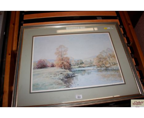 A print depicting a river scene