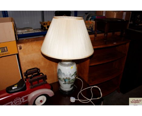 An Oriental style table lamp