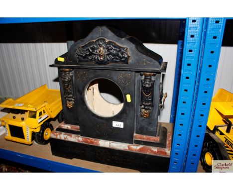 A black slate clock body