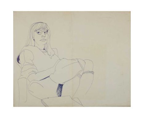 § ALASDAIR GRAY (SCOTTISH 1934-2019) STUDY OF A SUSAN BOYD With a further sketch of a woman's head verso, biro(52cm x 65cm (2
