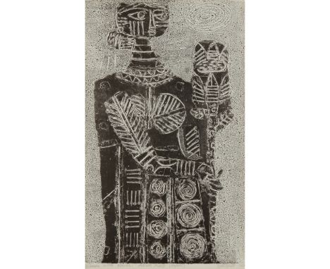 JYOTI BHATT (INDIAN 1934-) LOST PUNDIT NO. 2 - 1968 Lithograph, A.P., signed, dated, titled and editioned in pencil; and anot