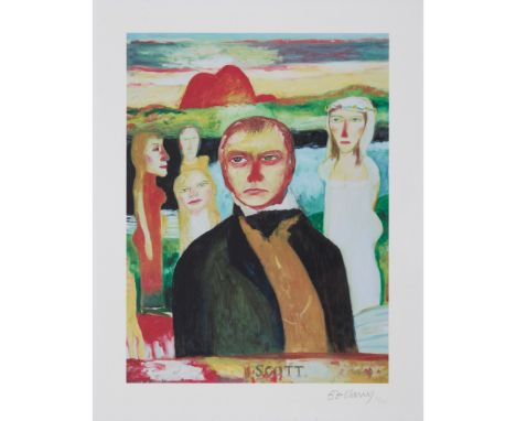 § JOHN BELLANY C.B.E., R.A. (SCOTTISH 1942-2013) PORTRAIT OF SIR WALTER SCOTT Lithograph, 33/100, signed and numbered in penc