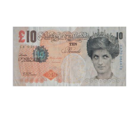 § BANKSY (BRITISH 1974-) DI-FACED TENNER Off-set lithograph(7.5cm x 14.5cm (3in x 5.75in))