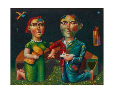 § NEIL MACPHERSON R.S.A., R.S.W, R.G.I. (SCOTTISH 1954-) THE THANKSGIVING Signed lower right, oil on canvas board(24cm x 29cm