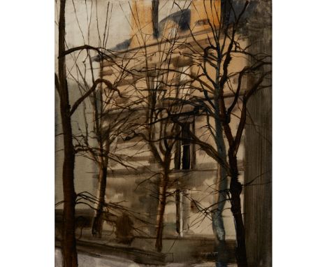 § JAMES MORRISON R.S.A., R.S.W., L.L.D. (SCOTTISH 1932-2020) BELHAVEN TERRACE, 1977 Signed and dated lower right, sealed gess
