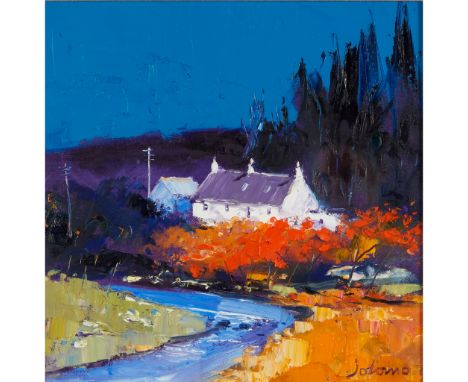 § JOHN LOWRIE MORRISON (JOLOMO) O.B.E. (SCOTTISH 1948-) AUTUMN LIGHT, AROS, ISLE OF MULL, 2009 Signed lower right, inscribed 