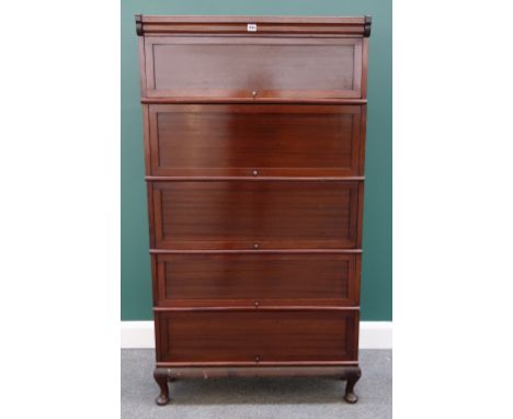 A 20th century Peter Graham of Glasgow mahogany five tier stacking bookcase, 87cm wide. 