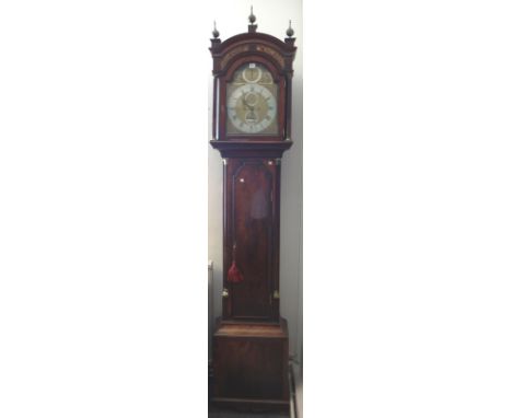 A George III brass mounted mahogany striking longcase clock, Thomas Drew, London, late 18th century, the brass dial with silv