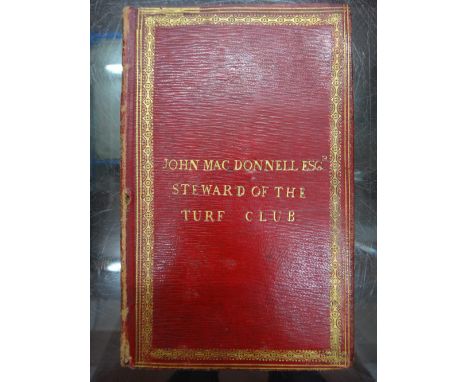 HUNTER (R.)  The Racing Calendar, for the Year 1826  . . .  contemp. gilt-decorated red morocco, marbled e/ps., g.e. Dublin, 