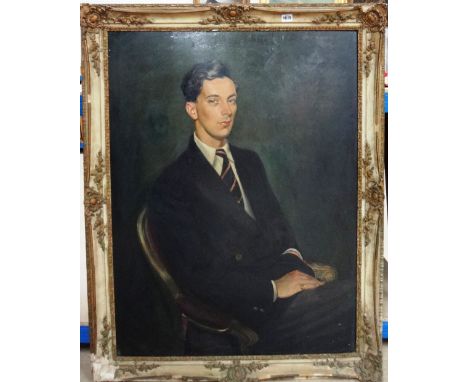 Vasco Lazzolo (20th century), Portrait of a lady; Portrait of a young man, a pair, oil on board, one signed and dated '55, ea