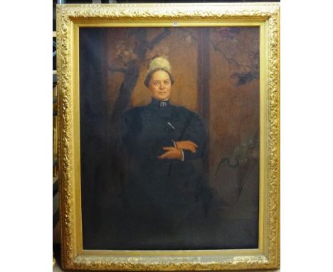 Wyatt Eaton (1849-1896), Portrait of a lady; Portrait of a gentleman, a pair, oil on canvas, both signed and dated 1894, each