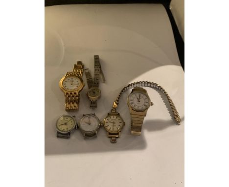 SIX LADIES WATCHES TO INCLUDE A TIMEX, SEKONDA, MONTINE, ETC 
