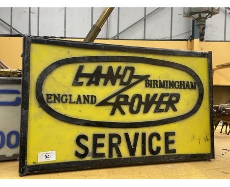 A LAND ROVER SERVICE BIRMINGHAM ENGLAND ILLUMINATED LIGHT BOX SIGN 