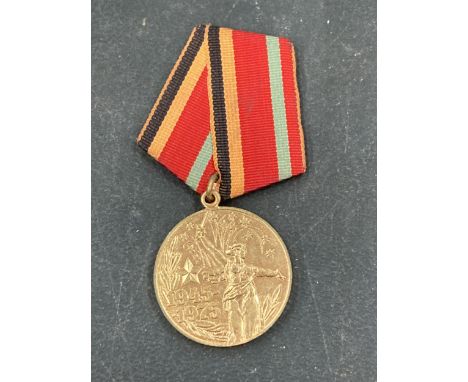 AN ORIGINAL SOVIET RED ARMY, 30 YEARS OF VICTORY, MOUNTED WAR MEDAL 