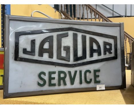 A JAGUAR SERVICE ILLUMINATED LIGHT BOX SIGN 