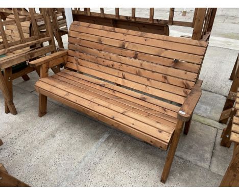 AN AS NEW EX DISPLAY CHARLES TAYLOR THREE SEATER BENCH *PLEASE NOTE VAT TO BE ADDED TO THE HAMMER PRICE ON THIS ITEM* 