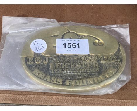 A BRASS 'R &amp;J CASTINGS LTD' PLAQUE 