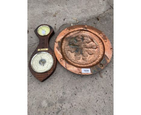 A COPPER CHARGER AND A BAROMETER 