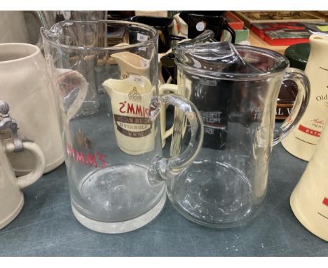 A LARGE PIMM'S PITCHER AND A 3 PINT PITCHER 