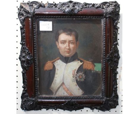 Manner of Robert Levere 1755-1830 FrenchA half length portrait of Napoleon. Mixed media, 25 x 20cm