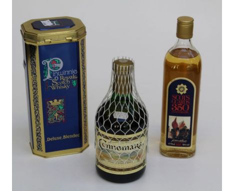 Pinwinnie Royal Scotch Whisky in metal box 70clScots Guard 350 Anniversary 70cl Scots WhiskyConnermara Irish Whisky 70cl