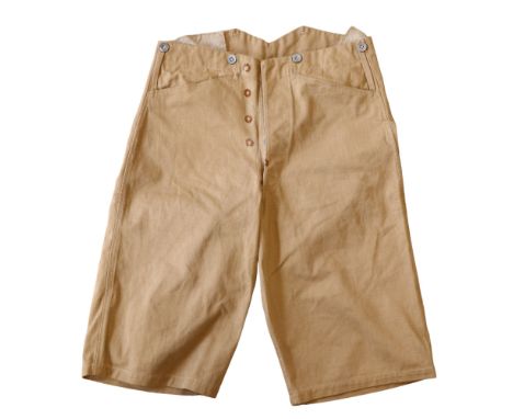 A pair of 1917 Indian-made British army khaki drill shorts