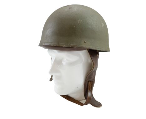 A 1942 British Army motorcyclist's steel helmet