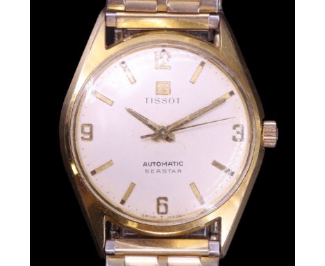 A 1960s Tissot Seastar wristwatch, having a calibre 783 automatic movement and circular frosted silver face with gilt Arabic 