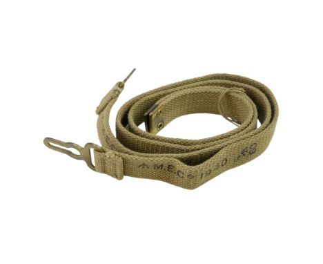 A pair of British Army 1940 Pattern cavalry webbing keyhole plate straps