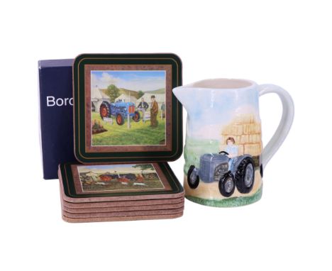 A Border Fine Arts tractor jug and a boxed set of six coasters, former 11 cm
