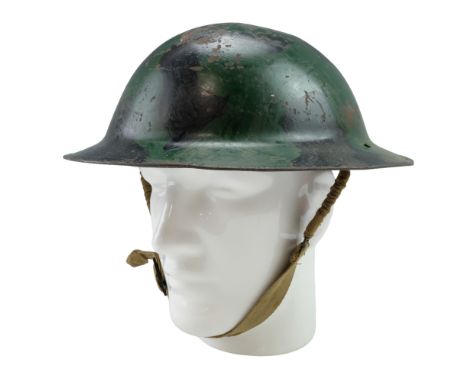 A Second World War Home Guard period-camouflaged No 2 Mk IIc helmet