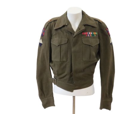 A private purchase Battledress Blouse bearing ATS, HQ 21st Army Group insignia