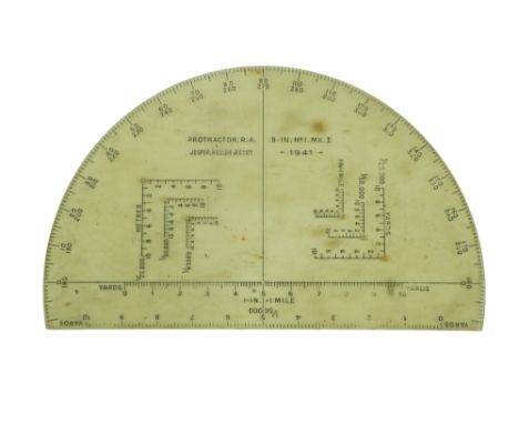 A 1941 British Army Royal Artillery Protractor 9-inch No 1 Mk I