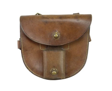 A British army cavalry leather saddlery sword / horseshoe pouch