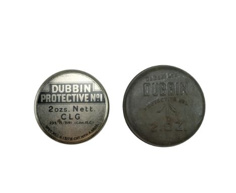 Two Second World War tins of British Army issue dubbin boot polish