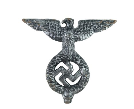 A German Third Reich type banner pole cast iron finial, 16.5 cm, (not period)
