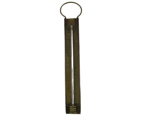 A late 19th Century brass kitchen thermometer by Matthews &amp; Co, 214-216 Boro High St, London, 38 cm