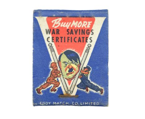 A Second World War US Eddy Match Co patriotic Victory-V matchbook bearing a caricature portrait of Hitler