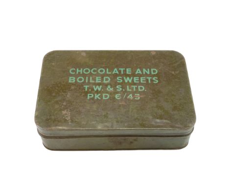A 1945 British Army Chocolate and Boiled Sweets ration tin