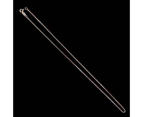 An Italian 18 K yellow metal fine box link neck chain, 39.5 cm, 2.3 g